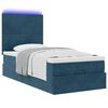 vidaXL Ottoman bed met matrassen en LED's 90x190cm fluweel donkerblauw