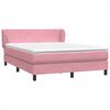 vidaXL Boxspring met matras fluweel roze 140x220 cm