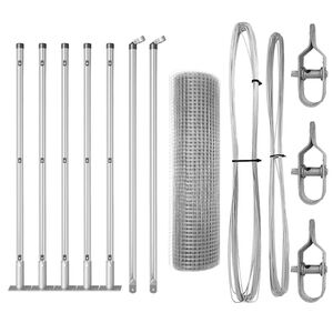 vidaXL Afrasteringspaal Zilver 10 x 0,4 m (12 x 12 mm gaas) Staal