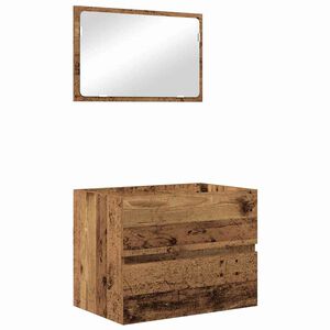 vidaXL Badkamermeubelset 2 pcs Oud Hout Geperst Hout en Metaal