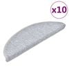 vidaXL Trapmatten 10 st 56x17x3 cm Lichtgrijs Halfrond