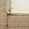 vidaXL Tuinbank met kussens poly rattan beige