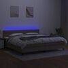 vidaXL Boxspring met matras en LED stof taupe 200x200 cm