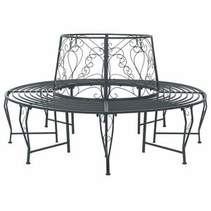 vidaXL Boom bank 8-Aantal zitplaatsen &Oslash; 160 x 89 cm Staal Zilvergrijs