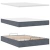vidaXL Ottoman bed met matras 140x200cm fluweel donkergrijs