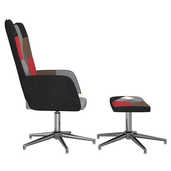 vidaXL Relaxstoel met voetenbank patchwork stof