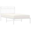 vidaXL Bedframe met hoofdbord metaal wit 100x190 cm