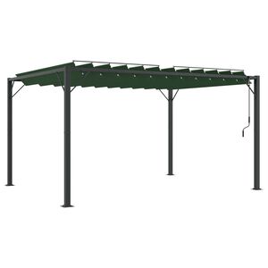 vidaXL Gazebo met luifeldak Groen 3 x 4 x 2,14 m Stof en Aluminium