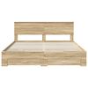 vidaXL Bedframe met hoofdeinde Sonoma Eiken 200 x 200 cm Bewerkt hout