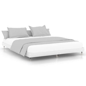 vidaXL Bedframe massief hout wit 200x200 cm