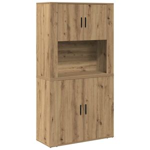 vidaXL Hoge kast Artisan Eiken 80 x 33 x 150 cm Bewerkt hout