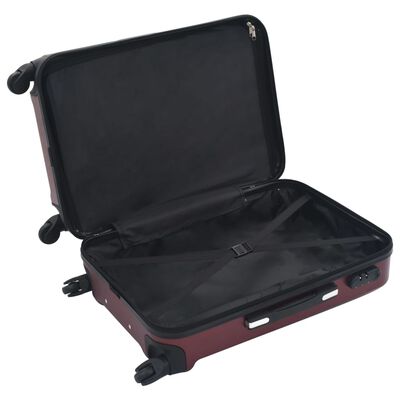 vidaXL 3-delige Harde kofferset ABS wijnrood