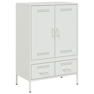 vidaXL Hoge kast 68x39x101,5 cm staal wit