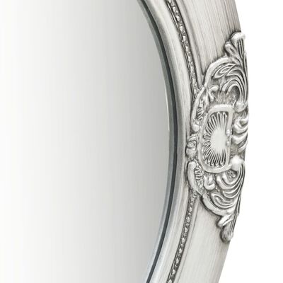 vidaXL Wandspiegel barok stijl 50 cm zilverkleurig
