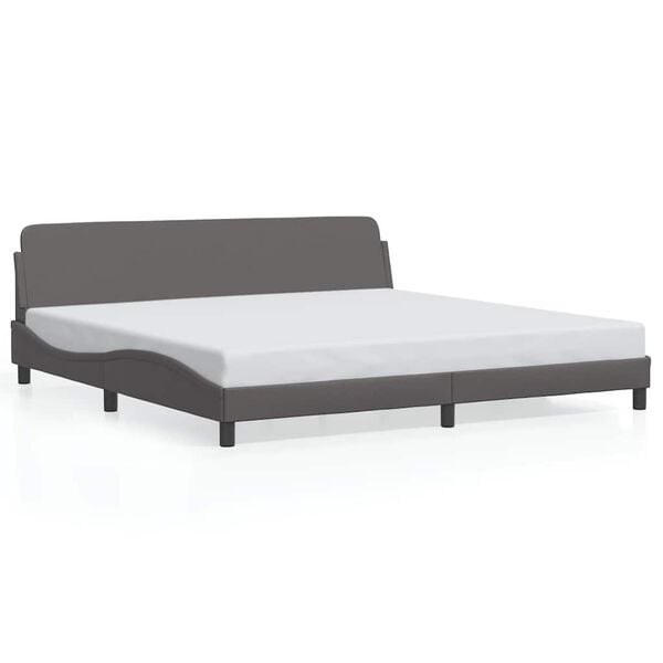 vidaXL Bedframe "Dover" kunstleer grijs 200x200 cm