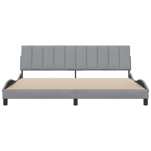 vidaXL Bedframe zonder matras "Hanko" stof lichtgrijs 200x200 cm