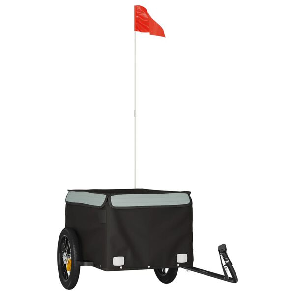 vidaXL Fietstrailer 30 kg ijzer zwart en grijs