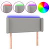 vidaXL Hoofdbord LED 93x16x78/88 cm stof lichtgrijs
