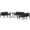 vidaXL 7-delige Loungeset met kussens aluminium antracietkleurig
