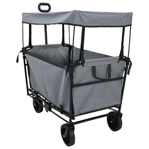 vidaXL Vouwbare Handtrolley Grijs 105 x 56,5 x 116 cm Oxford Stof