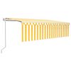 vidaXL Luifel automatisch uittrekbaar met rolgordijn 5x3 m geel en wit