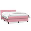 vidaXL Boxspring met matras fluweel roze 140x210 cm