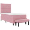 vidaXL Boxspring bed met matras Roze 100 x 200 cm Fluweel