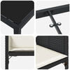 vidaXL Tuin eettafelset met kussen 9 pcs Beige poly rattan