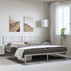 vidaXL Bedframe met hoofdbord metaal wit 193x203 cm