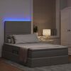 vidaXL Opbergbed met LED met matras Taupe 120 x 190 cm Polyester