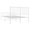 vidaXL Bedframe met hoofd- en voeteneinde metaal wit 140x190 cm