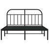 vidaXL Bedframe met hoofdbord metaal zwart 150x200 cm