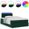 vidaXL Ottoman bed met matras en LED's 120x200cm fluweel donkergroen