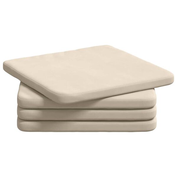vidaXL Zitkussens 4 pcs Beige 40 x 40 x 3 cm Microvezel Stof