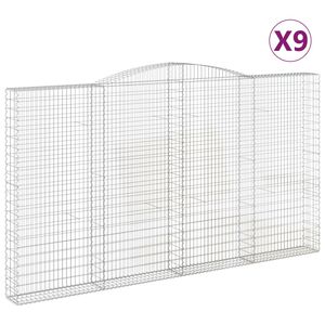 vidaXL Schanskorven 9 st gewelfd 400x30x220/240 cm ijzer