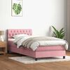 vidaXL Boxspring met matras en LED fluweel roze 100x210 cm