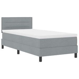 vidaXL Boxspring bed met matras met LED Lichtgrijs 90 x 190 cm Stof