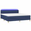 vidaXL Boxspring met matras en LED stof blauw 160x200 cm