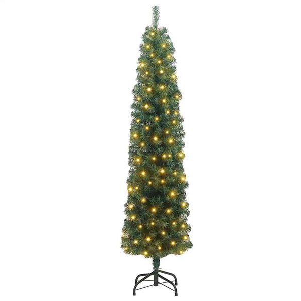 vidaXL Kunstkerstboom Groen 240 cm PVC en Staal en Kunststof