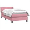 vidaXL Boxspring met matras fluweel roze 80x210 cm