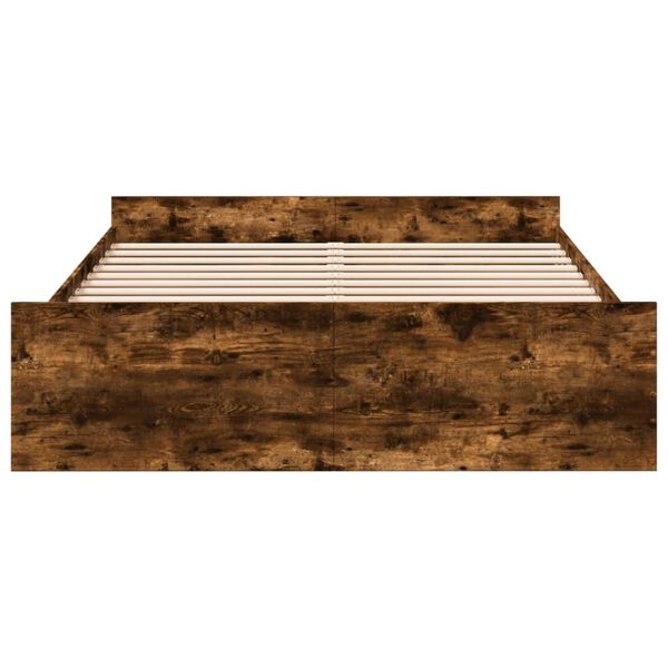 vidaXL Bedframe met lades bewerkt hout gerookt eikenkleurig 150x200 cm