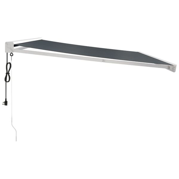 vidaXL Luifel uittrekbaar 4x3 m stof en aluminium antracietkleurig