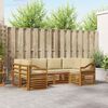 vidaXL Hoekbank Set met kussen 6 pcs Naturel Massief Acaciahout
