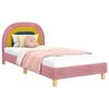 vidaXL Bedframe voor kinderen met hoofdbord Roze 90 x 190 cm Fluweel