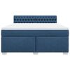 vidaXL Boxspring met matras stof blauw 180x200 cm