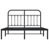 vidaXL Bedframe met hoofdbord metaal zwart 135x190 cm