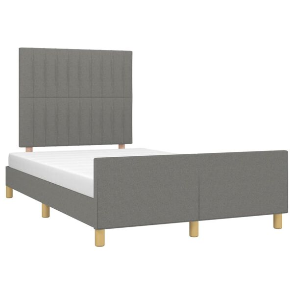 vidaXL Bedframe zonder matras 120x190 cm stof donkergrijs