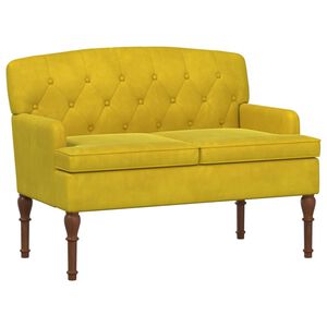 vidaXL Loungebank met knopencomfort Lichtgeel 111 x 65 x 79 cm Fluweel