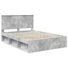 vidaXL Bedframe met hoofdeinde Beton 160 x 200 cm Massief grenenhout