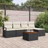 vidaXL Tuin Sofa Set met kussen 6 pcs Zwart Poly riet
